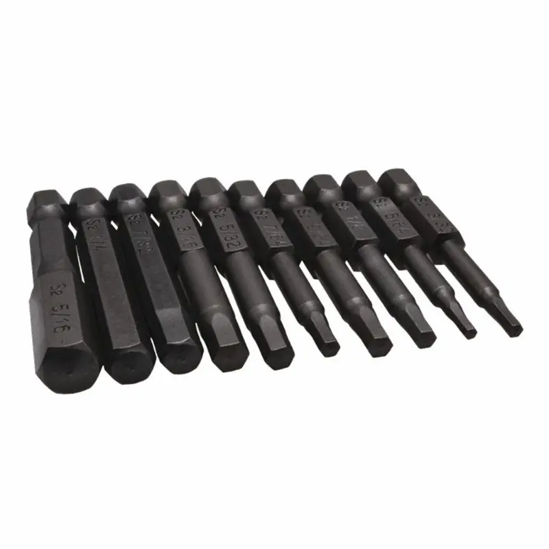 

10PCS Black Magnetic Hexagon Screwdriver Bits S2 Steel 1/4 Inch Hex Shank Screw Drivers Set 50MM