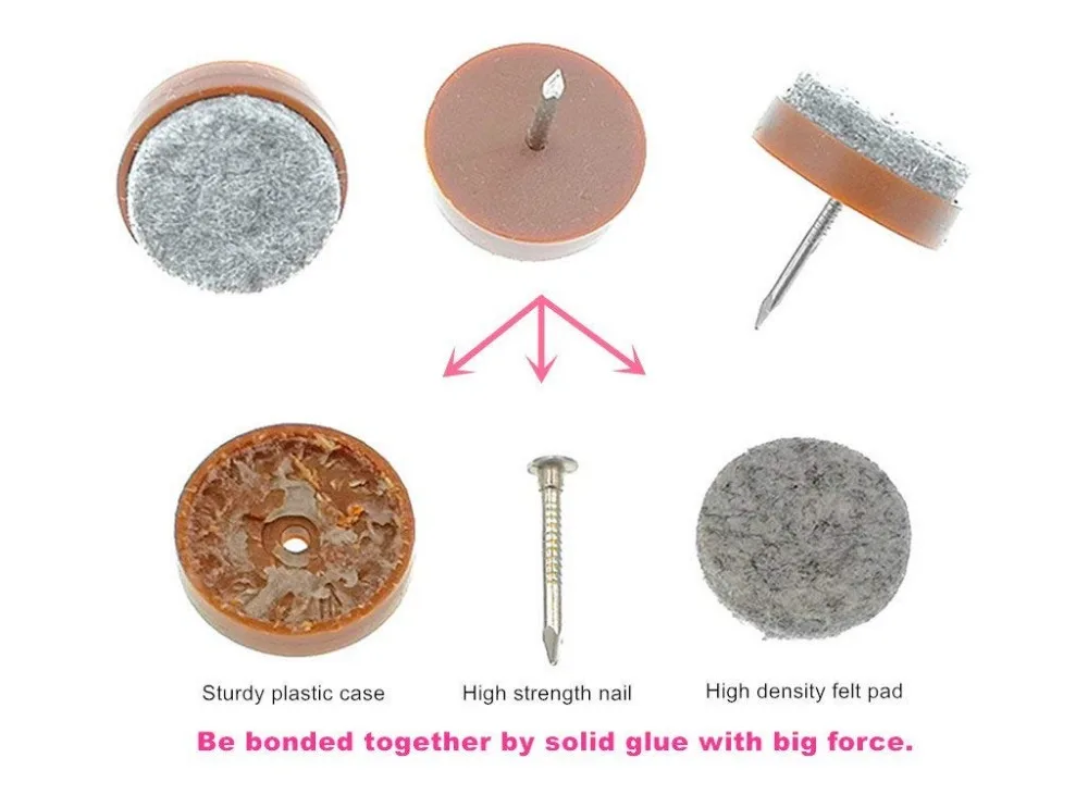 40 шт. Нескользящие круглые фетровые подставки диаметром 1 дюйма 28 мм|Заглушки на