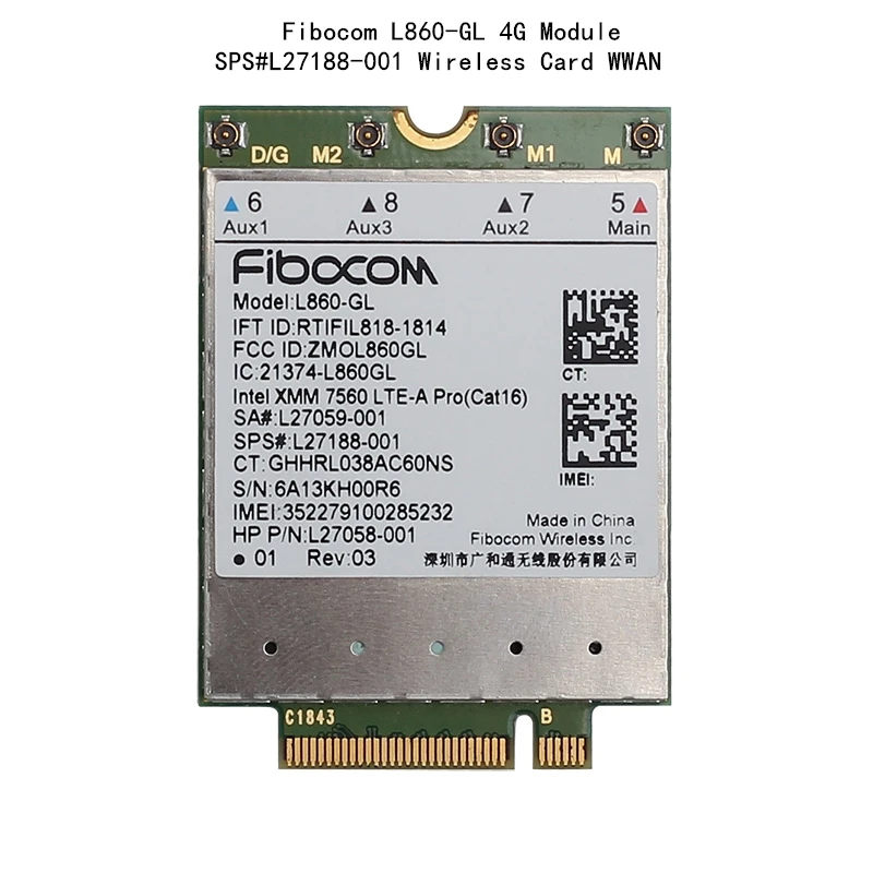 Fibocom L860 GL 4G модуль Wlan карта для HP Elitebook X360 830 840 850 LTE A Pro cat16 1 Гбит/с SPS # L27188 001