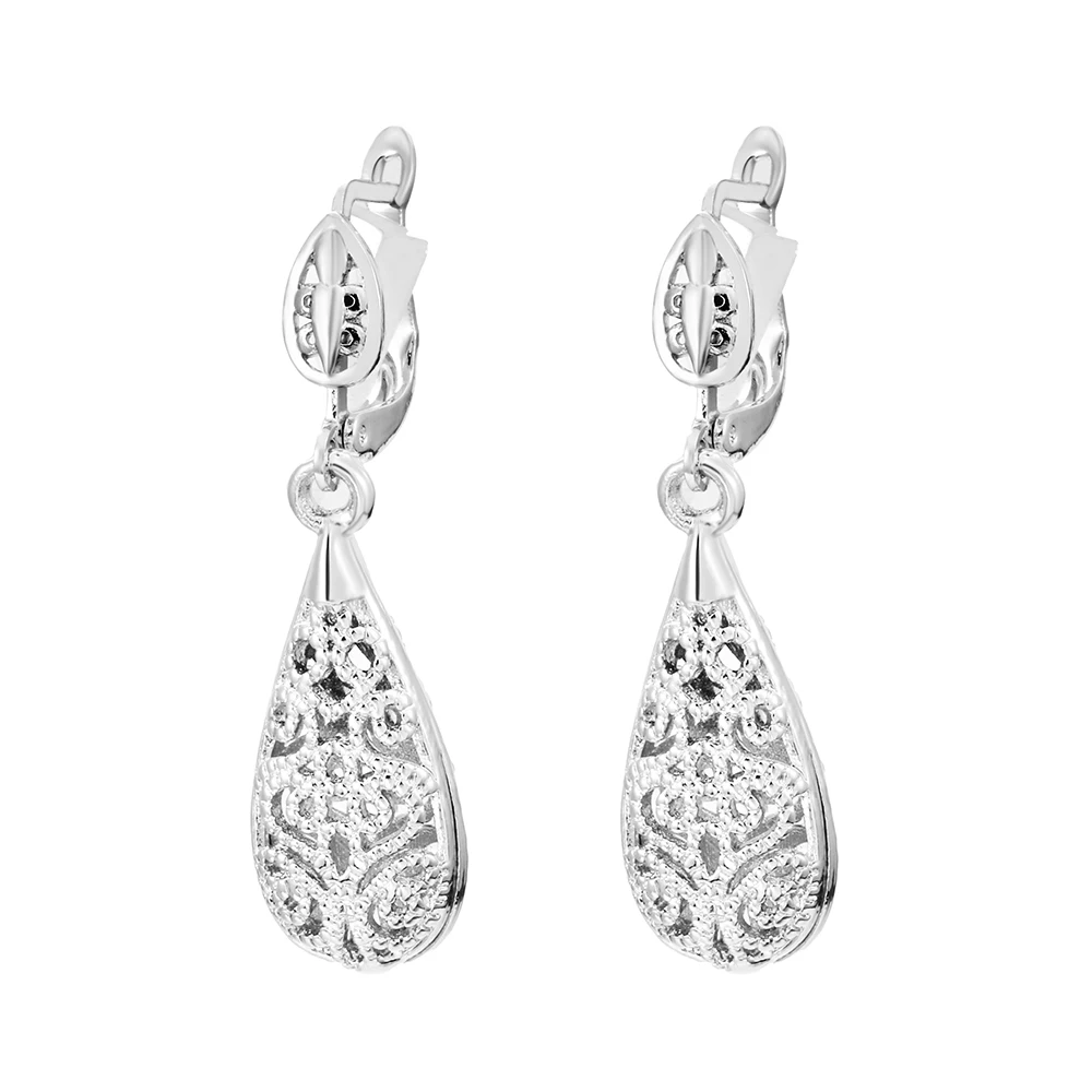 Женские винтажные серьги SINTA из белого золота 18 К с кристаллами в форме капли воды