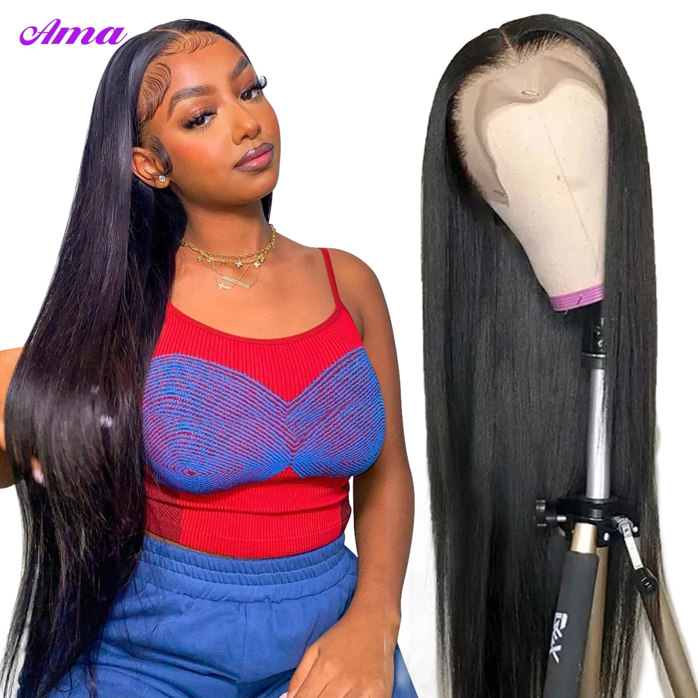 28 30 inch Bone Straight Human Hair Wig 250 Density Lace Wigs13x2 Lace Front Human Hair Wigs For Women Transparent Lace Wigs