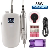 35000rpm nail drill machine 36w wireless recharging gel nail art polisher portable electric nail file set tools for manicure