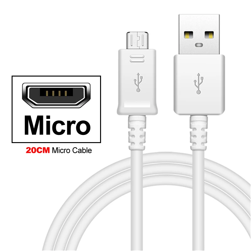20cm Micro Cable Для huawei P20 lite зарядное устройство адаптер быстрой зарядки для P10 Lite P9 P8 P30 Honor 9 play nova 3 4 4e p Smart z Micro кабель - Тип штекера: 20cm Micro Cable