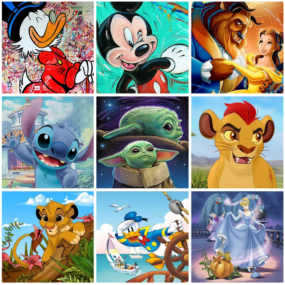 

Disney Diamond Painting Cross Stitch Pattern 5D Diamond Embroidery Cartoon Princess Mickey Mouse Winnie the Pooh Home Decor Art