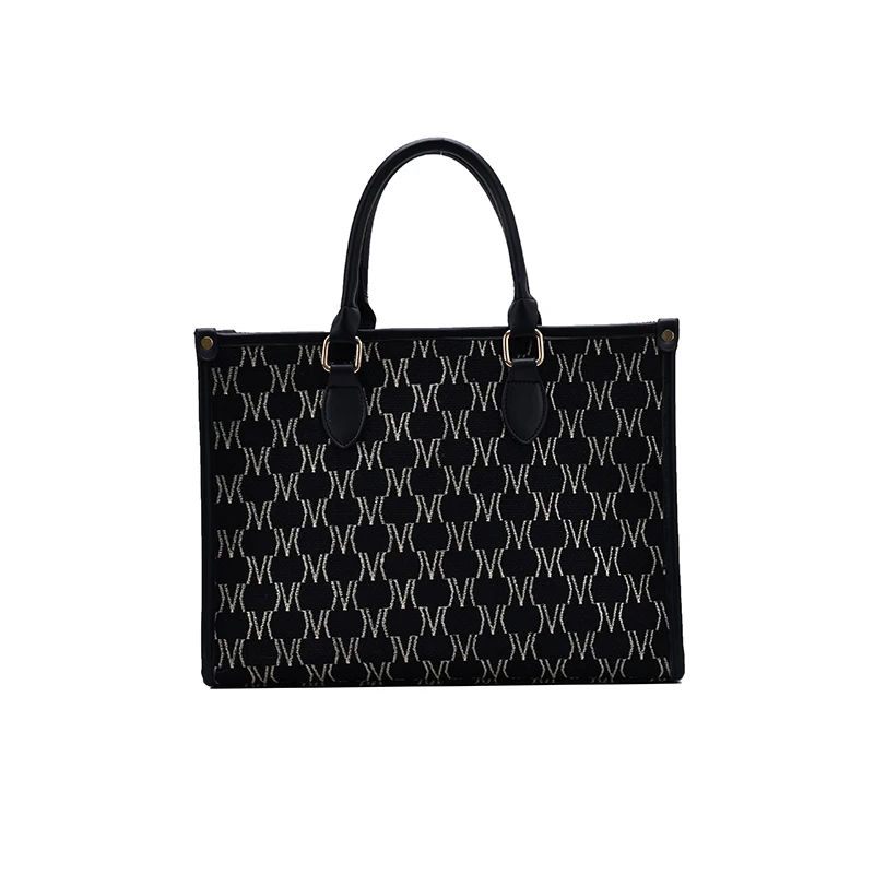 

Niche Design Female Large-capacity Bag Fashion Canvas 2in1 One-shoulder Wild Ins Hand Carry Letter Tote Bag Multi-function Bag