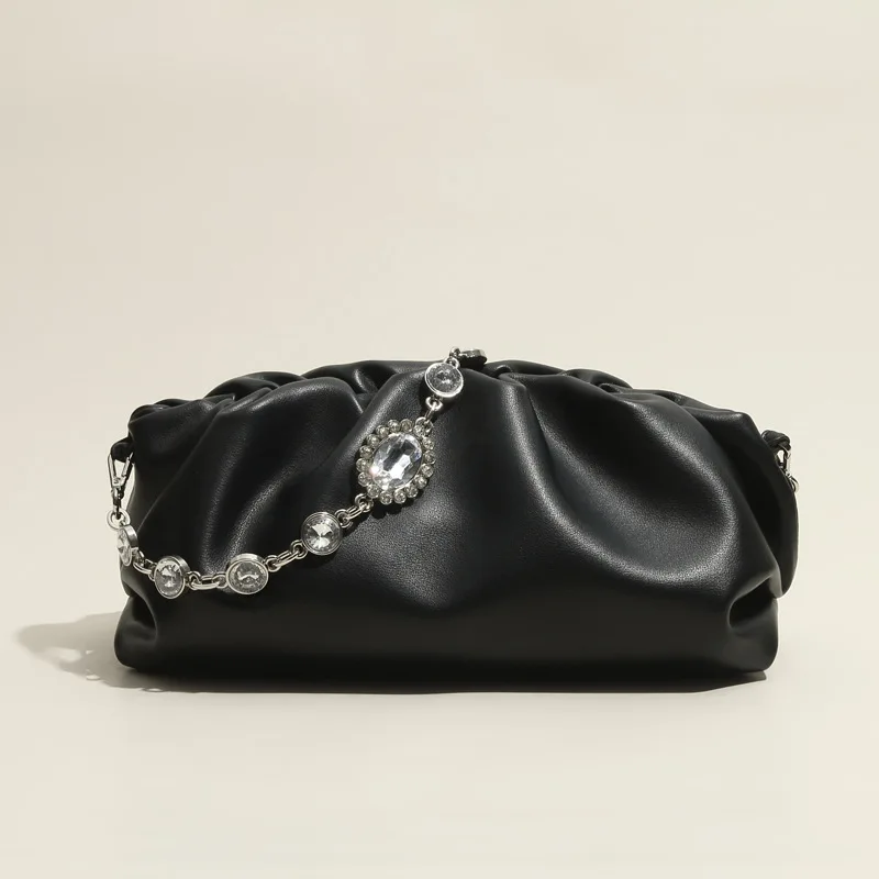 

Женская сумка на плечо, однотонная сумка из мягкой воловьей кожи на цепочке, в европейском и американском стиле ретро, лето 2021