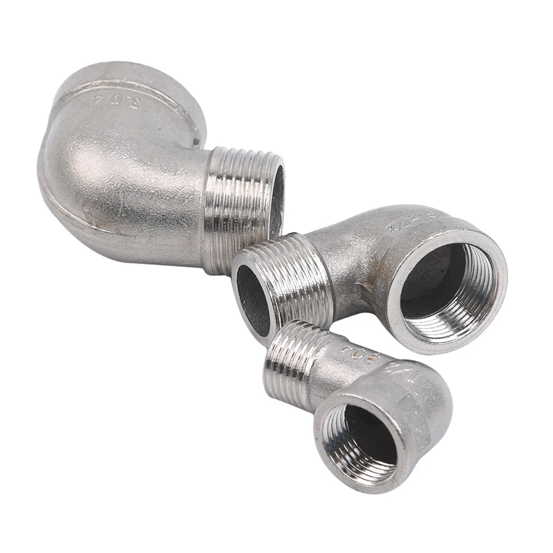 

Household Male Threaded Elbow Stainless Steel 90 Degree Angle Pipe Installation Connector Practical Gadgets