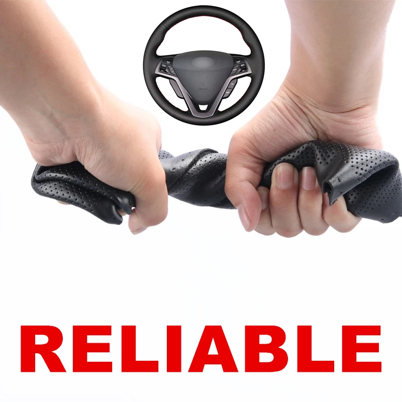 Сшитая вручную искусственная кожа черного цвета для Hyundai Veloster 2011 2013 2012 2014 2015 2016 2017