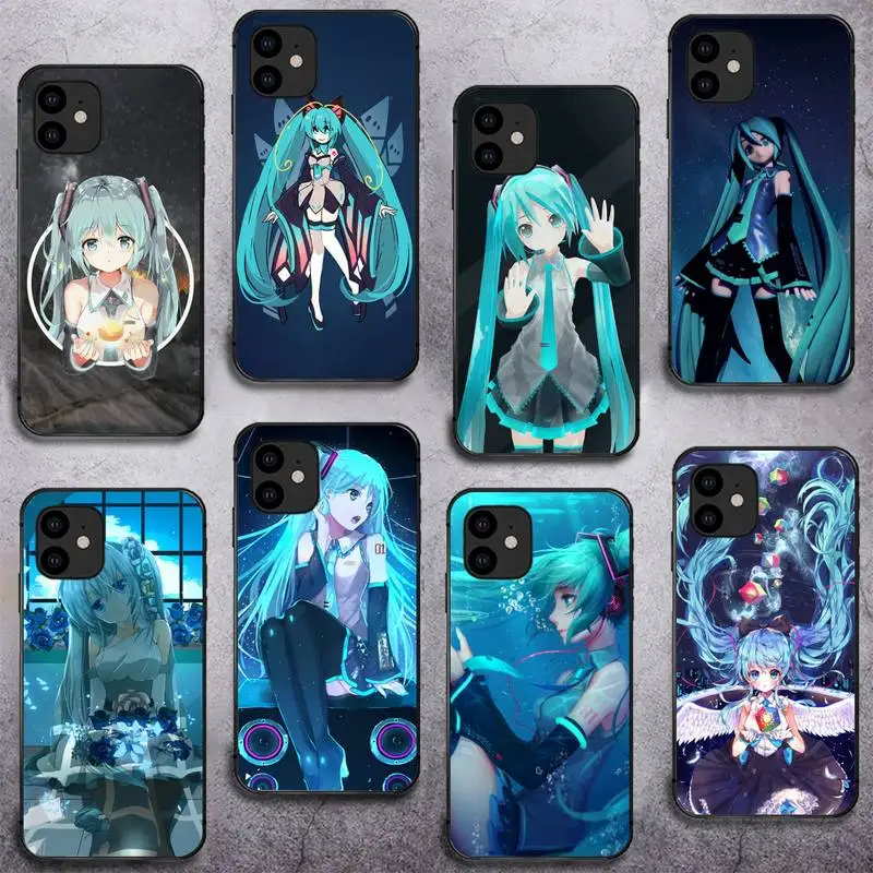 

Dakimakura-Japan-Hatsune-Miku Phone Case For iPhone 13 12 11 Pro Max 11 XR XS Max X 8 7 6 5 SE 2020 Fundas Cover