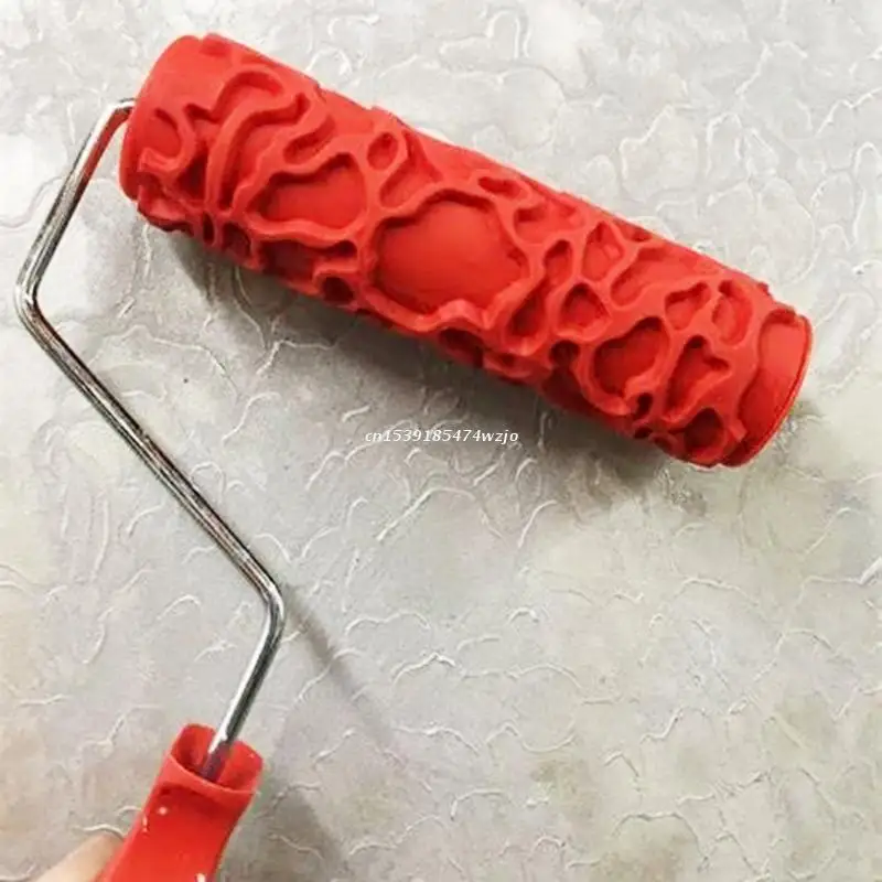 Durable Embossed Paint Roller 7 inch Wood Pattern Painting w/ Handle DIY Dropship | Инструменты