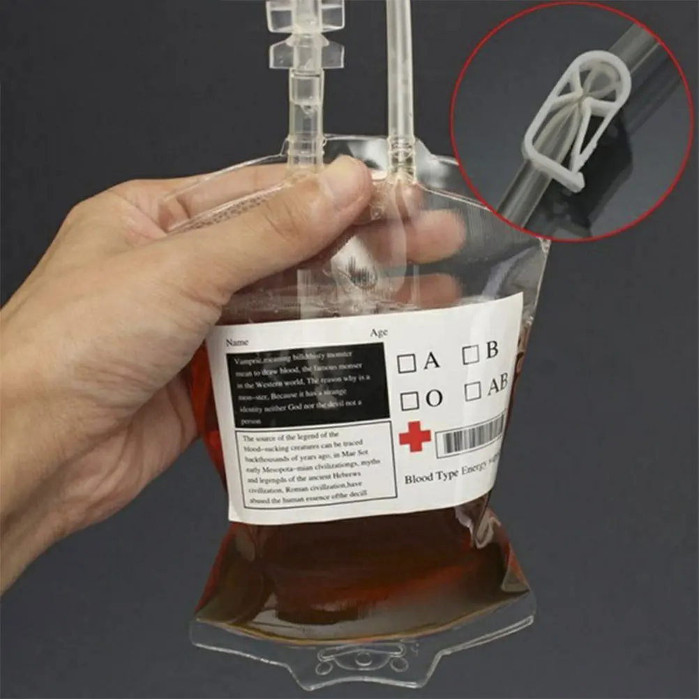 350ml Halloween Transparent Medical PVC Material Reusable Blood Energy Drink Bag Vampire Pouch Props | Дом и сад