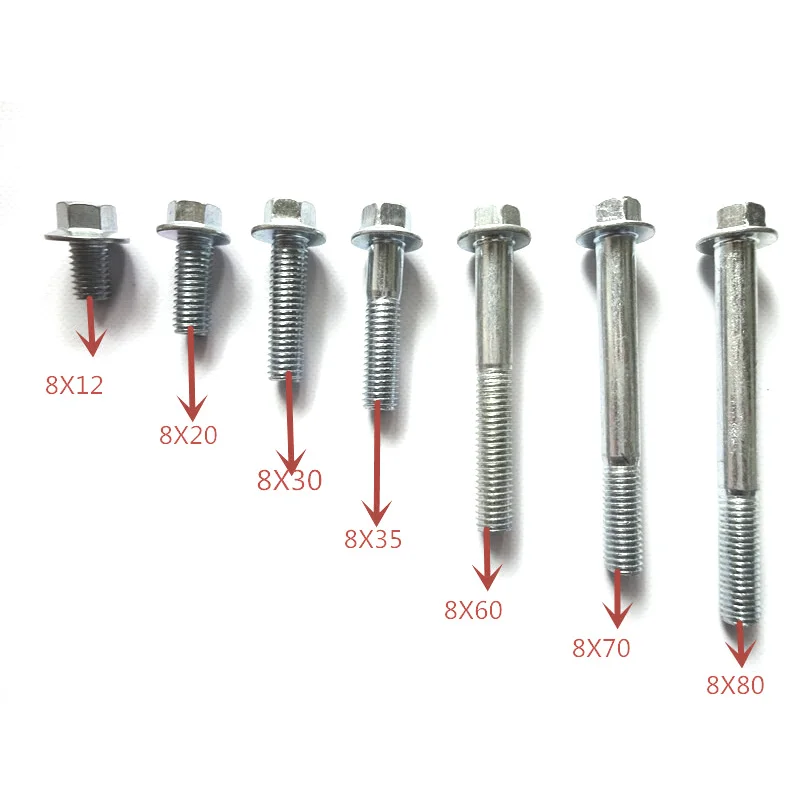 Винт для скутера M6 M8 6 мм 8 резьба 50cc 125cc 150cc Gy6 Мотоцикл мопед 139QMB 157QMI|Ножные