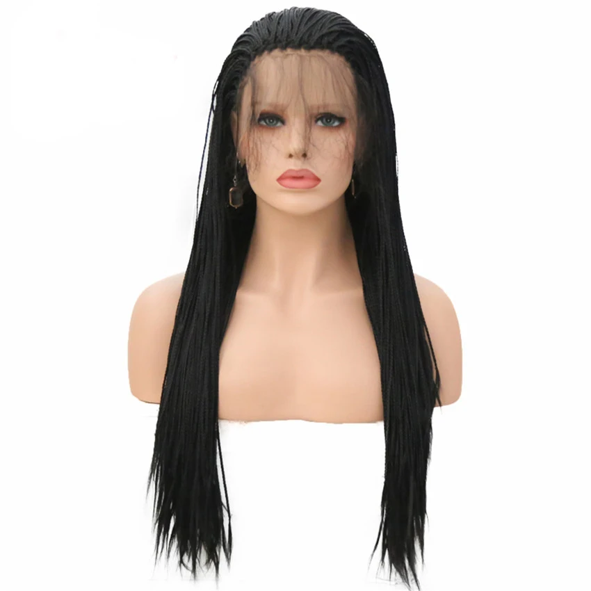 Харизма длинная коробка плетеные искусственные кружевные передние парики