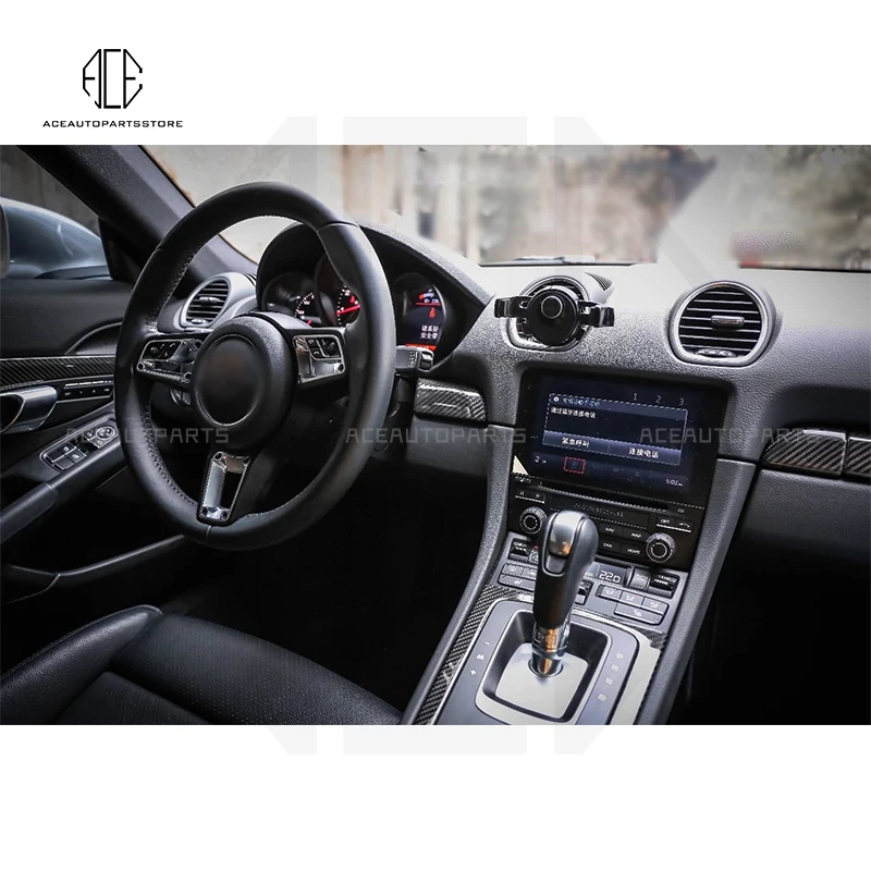 

Внутренняя отделка из настоящего углеродного волокна для 718 981 911 Boxster Cayman Carrera, Центральная панель управления дверью, карбоновая внутренняя ...
