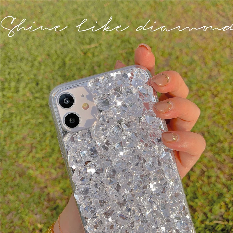 

Glitter Geometric Ice Protection Phone Case on For iPhone 11 Pro Max 8 7 6 6s Plus Xr XsMax X Xs