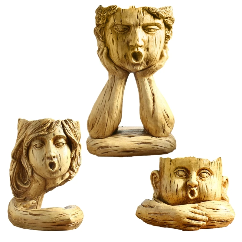 

Human Face Flower Planter Succulents Plant Pot Cactus Container Garden Flowerpot for Indoor Outdoor Tabletop Ornament N0PA