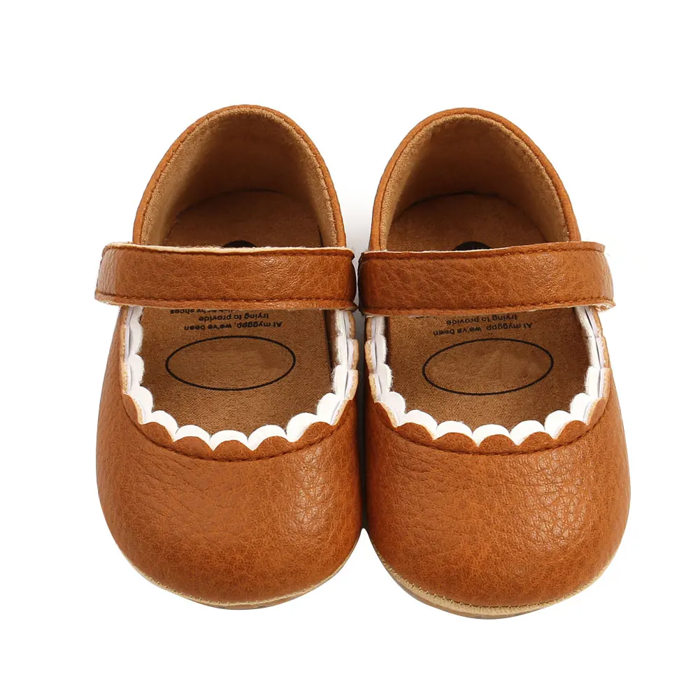 

Fashion Newborn Baby Girl Shoes Leather Non-Slip Shoes Lace First Walking Shoes For 12-18M Toddlers 2021 Hot Baby Toddler Shoes