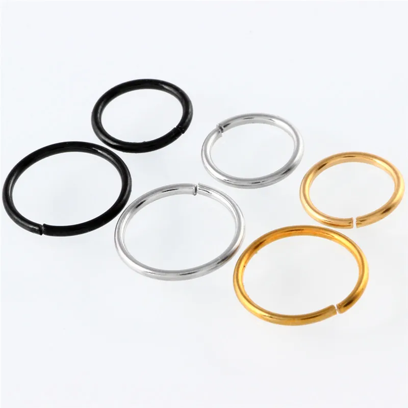 Кольцо из нержавеющей стали золотого и серебряного цвета с имитацией носа