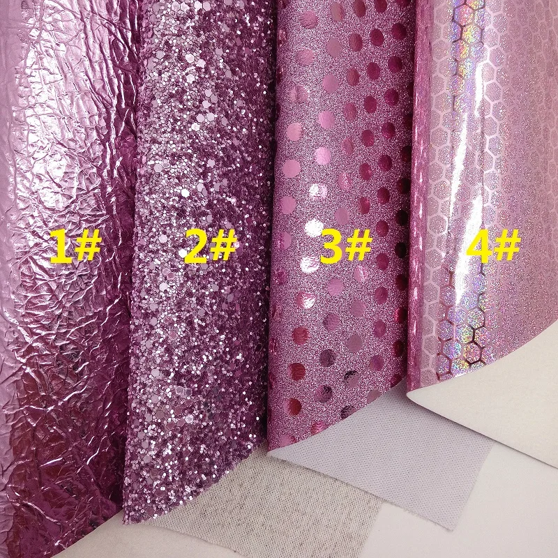 Розовая блестящая ткань металлическая искусственная сотовая синтетическая кожа