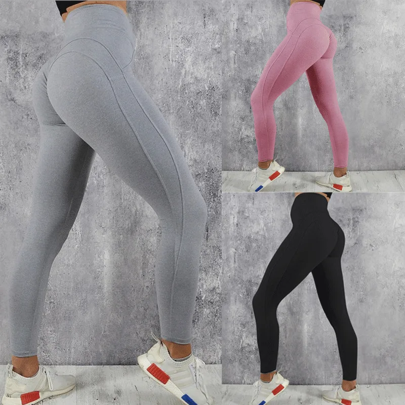 Модные женские спортивные штаны с высокой талией для тренажерного зала фитнеса