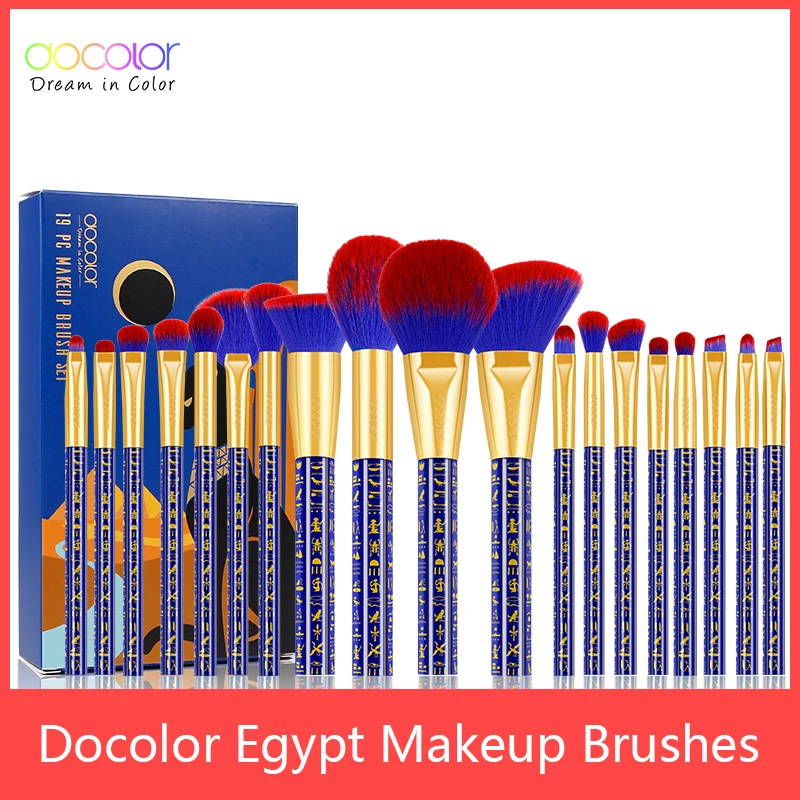 Docolor 19 шт. египетские кисти для макияжа Премиум Синтетический тональный крем