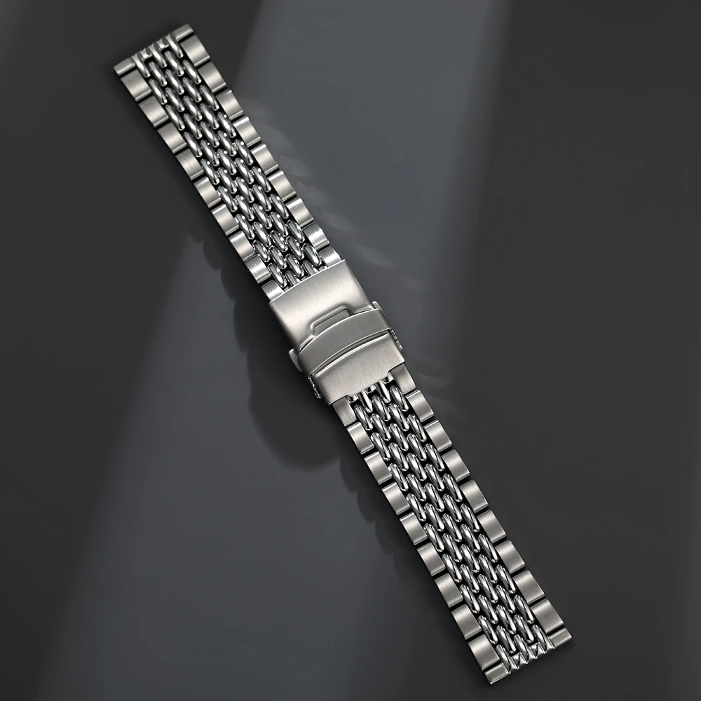 22mm 316L Stainess Steel Beads of Rice Watch Band Bracelet Strap Fit For Universary Seiko 007 Dive Watches