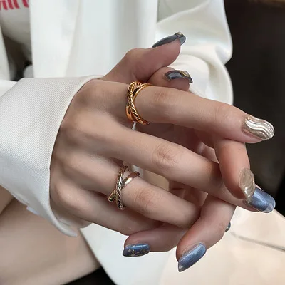 

Stylish Cross Ring For Women Minority Design Ring Korean Version Personality Cold Style Accessory Exquisite Birthday Gift