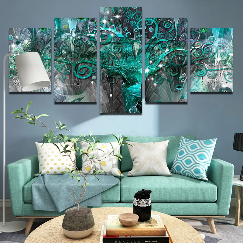 

Light Luxury Totem Green Abstract Decorative Painting Simple Style Modern Porch Living Room Corridor Study Room Hotel Hotel