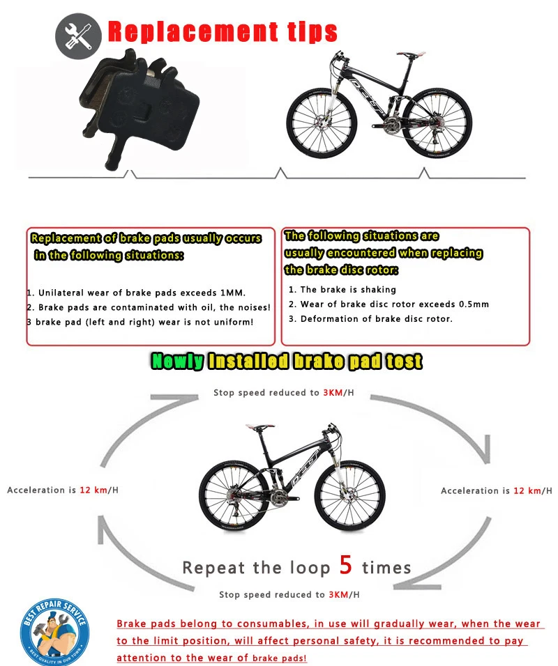 4 пары полуметаллическое соединение MTB дисковый тормоз для горного велосипеда Pad