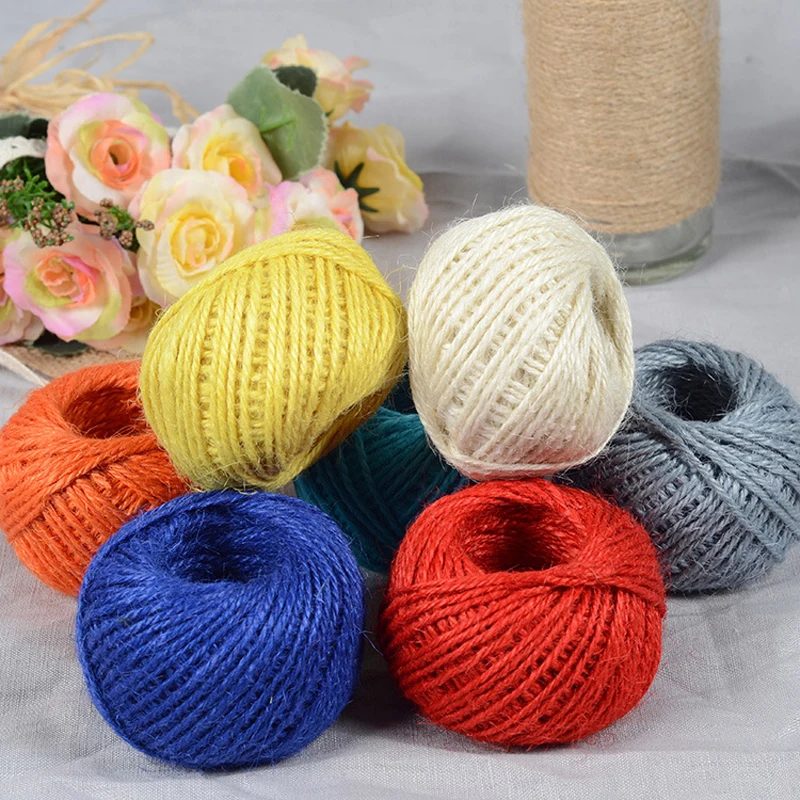 

30Meter/Piece Natural Jute Rope Hemp Cord Twine Home Wedding Decoration Burlap Ribbon Handwork Gift Christmas Birthday Wrapping