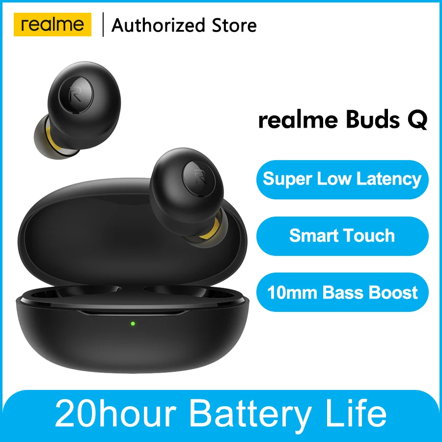 

Original realme Buds Q TWS Wireless Headphones In-ear Earphones Touch Control 20 Hours Battery 5.0 IP5 Water resistant