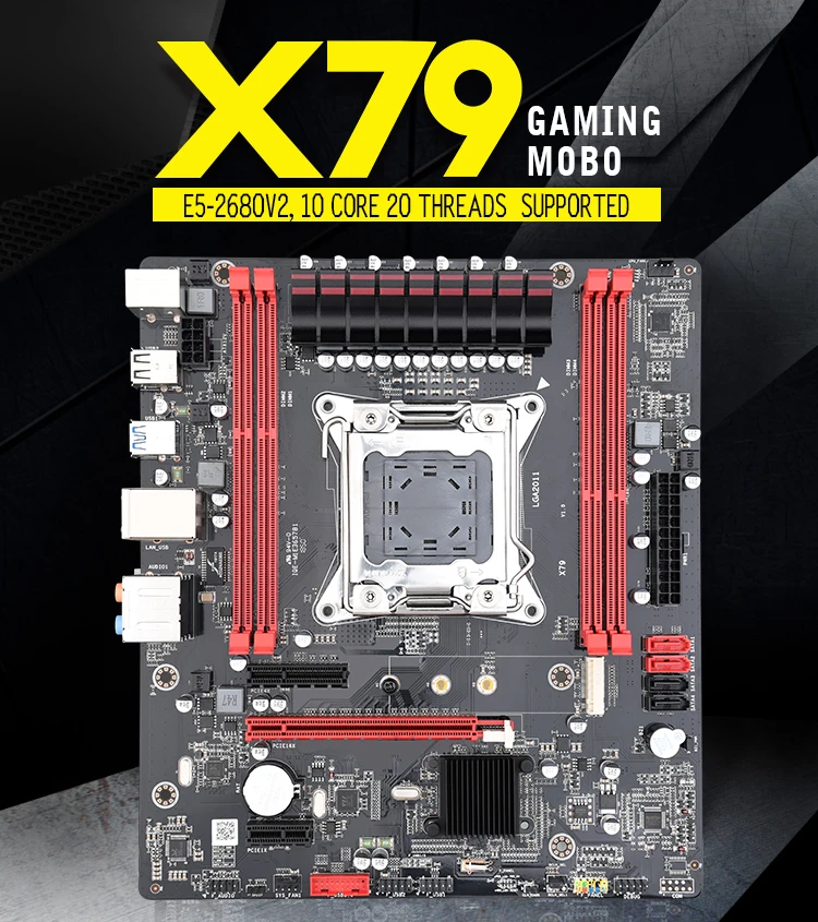 Jingsha X79 материнская плата LGA2011 ATX USB3.0 SATA3.0 PCI-E NVME M.2 SSD поддержка памяти REG ECC и процессор Xeon E5