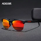 Мужские солнцезащитные очки KDEAM, поляризационные, в полуоправе, TR90, спортивные, зеркальные, с бесплатной коробкой