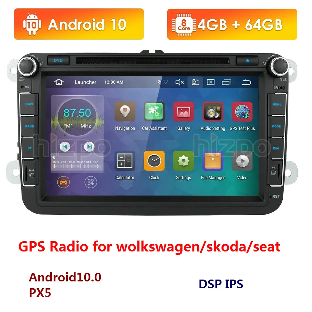2din Android 10 автомобильный DVD GPS для VW Passat B6 CC Tiguan Touran Caddy Skoda Octavia Polo Golf 5 Jetta Sharan Scirocco Yeti 4G