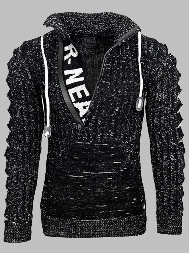 

Autumn and winter new knitwear sweater cross border Amazon foreign trade collar casual letter Pullover coat