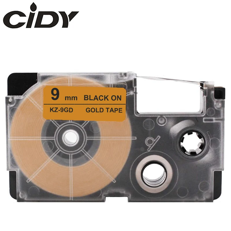 CIDY 1 шт. совместимый черный на белом 9 мм лента для маркировки Casio XR-9WE XR9WE XR 9WE для EZ лента для принтера Кассетный картидж - Цвет: 9mm black on gold