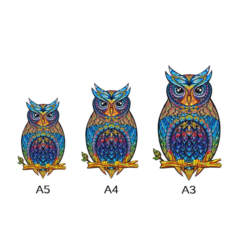 

Owl DIY Wooden Puzzle for Adults Children Wooden Puzzles Animal Wooden Jigsaw Puzzle Relax Board Game Toys Kids Birthday Gift