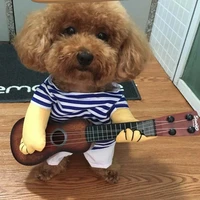 funny guitar pet dog clothes dress up party cat dog coat guitarist dressing costume pet coat cosplay perform clothes pet product