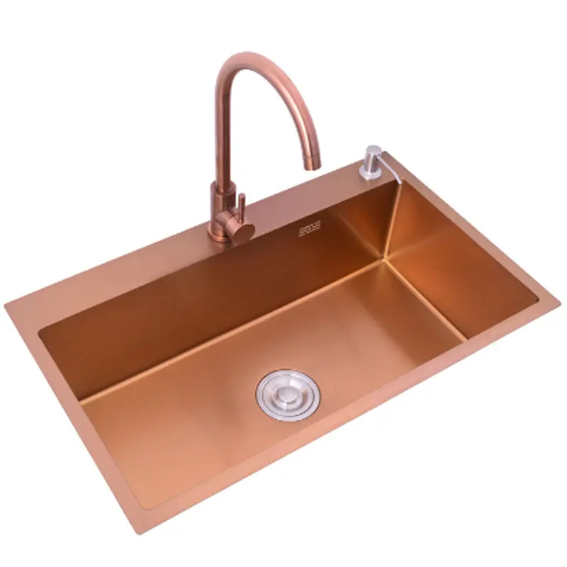 Gold nanoparticle manual mini bar small stainless steel sink single-tank xiancai basins undercounter embedded in the kitchen |