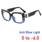 Роскошные брендовые прямоугольные очки для близорукости для взрослых-0,5 1,5 2,0 до 6,0, трендовые офисные очки с диоптриями, защита от сисветильник