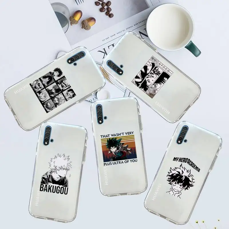 

My hero academia Japan anime Phone Case Transparent for Huawei honor P mate 40 20 30 10 50 i 9 x mate pro lite 8a