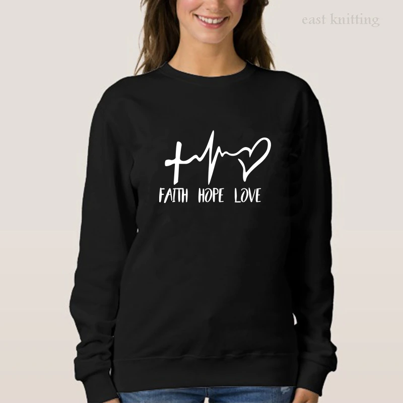 Толстовки с графическим принтом Heartbeat 2019 женские толстовки буквенным осенне