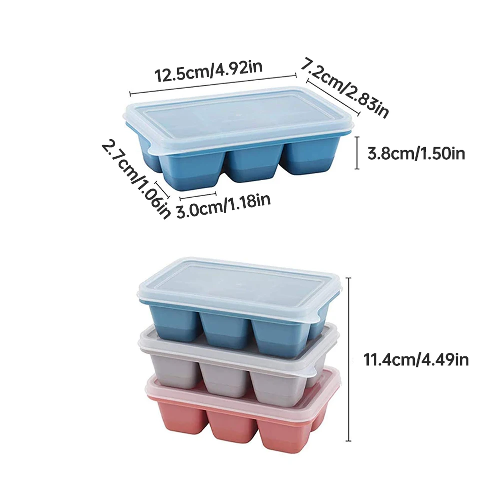 

Ice Cube Tray Silicone Ice Mold With Removeable Stackable Easy Release Ice Cube Making Tool For Cocktail Whiskey Freezer 3PCS