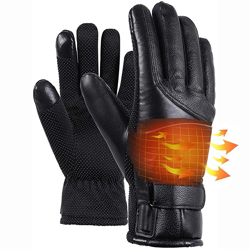 

Winter Electric Heated Gloves Windproof Cycling Warm Heating Touch Screen Skiing Gloves USB Powered For Men Women