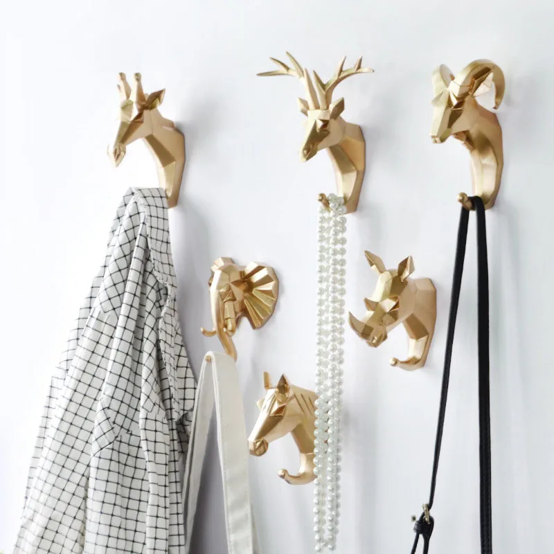 

Multifunction Strong Seamless Sticking Holder Animal Hanging Hook Key Holder Wall Decor Household Furnishing Hooks Ornament