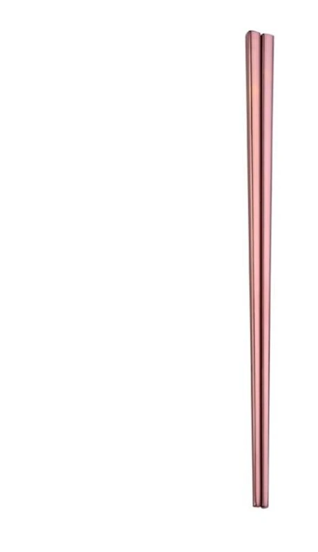 Rose gold 100 пар Многоразовые радужные 304 столовые приборы из нержавеющей стали Палочки для еды китайская столовая посуда Нескользящие палочки для еды кухонные инструменты - Цвет: Rose gold
