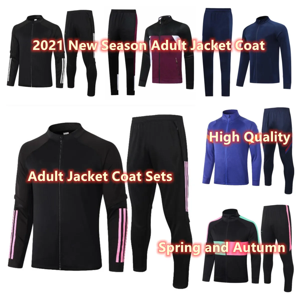 

2021-22 new Men's Soccer Jacket Coat Hooded Training Tracksuit Sports Shirts Sets Sweater adult Survetement jogging kits