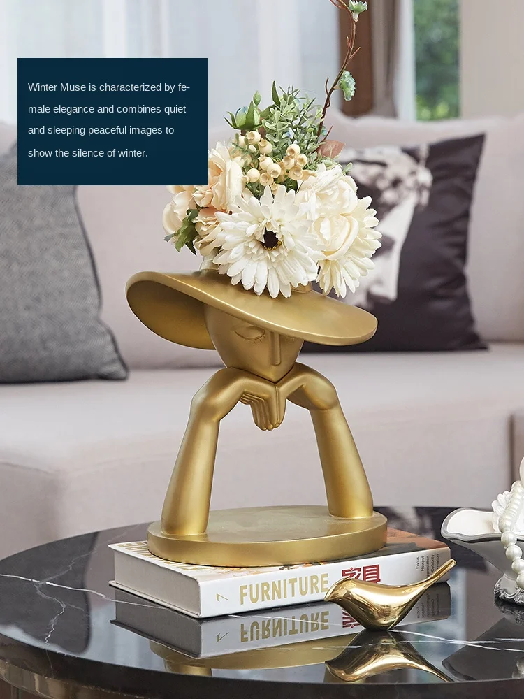 

Nordic resin material creative flower ornaments modern simple wine cabinet light luxury home decoration accessories