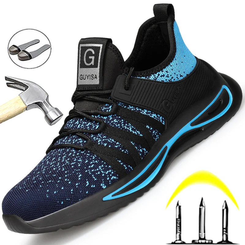 

Safety Shoes Man Summer Steel Toecap Work Shoes Breathable Men Shoes Security Boots Male Protective Sneakers Work Sneakers Shoes