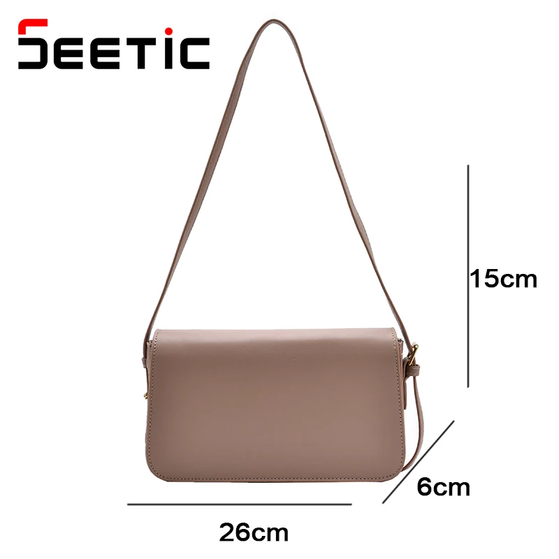 

SEETIC Mini PU Leather Bags Women Summer Lady Shoulder Handbag Fashion Cross Body Bag For Women Small Square Bag Female